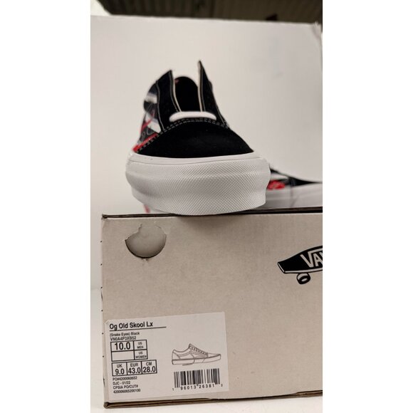 Vans VN0A4P3XB52 S10 Vault OG Old Skool LX Snake Eyes Black Red Dice White Skate - Picture 9 of 10